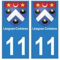 11 Lézignan-Corbières ville autocollant plaque