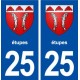 25 Étupes blason autocollant plaque stickers