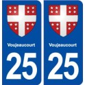 25 Voujeaucourt blason autocollant plaque stickers