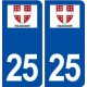 25 Voujeaucourt logo autocollant plaque stickers