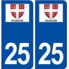 25 Voujeaucourt logo autocollant plaque stickers