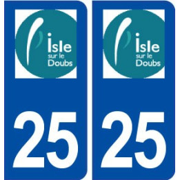 25 L'Isle sur le Doubs logo autocollant plaque stickers