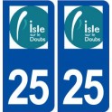 25 L'Isle sur le Doubs logo autocollant plaque stickers