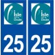 25 L'Isle sur le Doubs logo autocollant plaque stickers