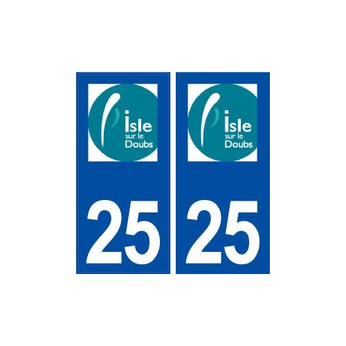 25 L'Isle sur le Doubs logo autocollant plaque stickers