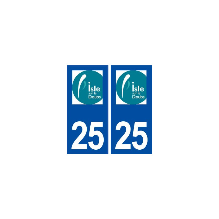 25 L'Isle sur le Doubs logo autocollant plaque stickers