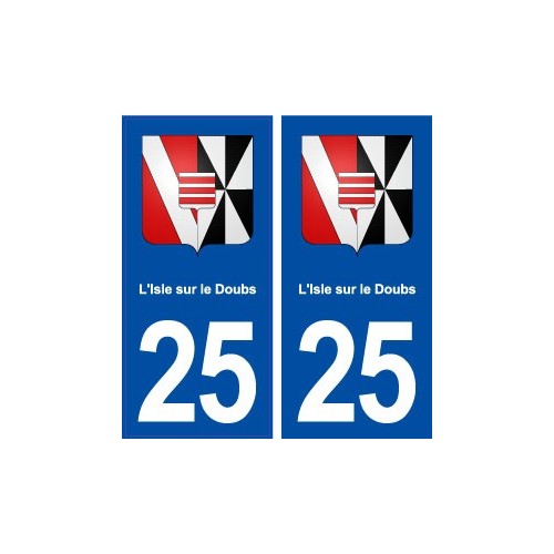 25 L'Isle sur le Doubs blason autocollant plaque stickers