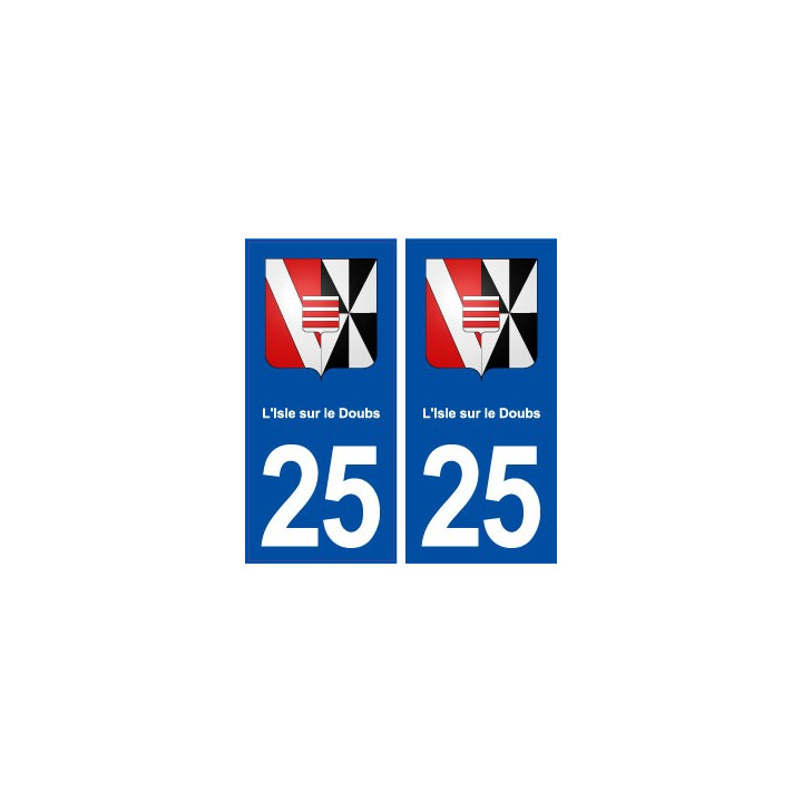 25 L'Isle sur le Doubs blason autocollant plaque stickers