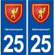 25 Hérimoncourt blason autocollant plaque stickers