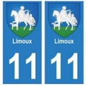 11 Limoux ville autocollant plaque