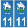 11 Limoux ville autocollant plaque