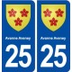 25 Avanne Aveney blason autocollant plaque stickers