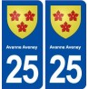 25 Avanne Aveney blason autocollant plaque stickers