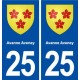 25 Avanne Aveney blason autocollant plaque stickers