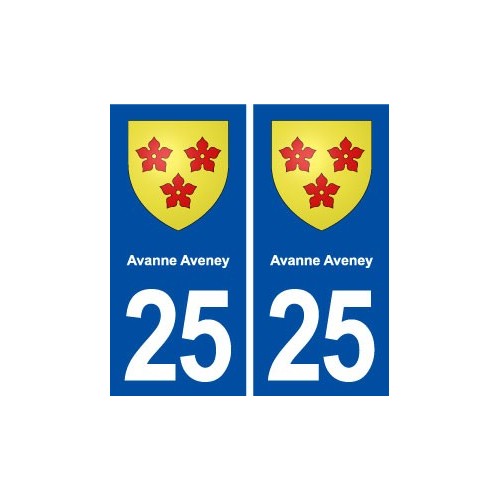 25 Avanne Aveney blason autocollant plaque stickers
