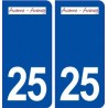 25 Avanne Aveney logo autocollant plaque stickers