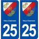 25 Vieux Charmont blason autocollant plaque stickers