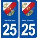 25 Vieux Charmont blason autocollant plaque stickers