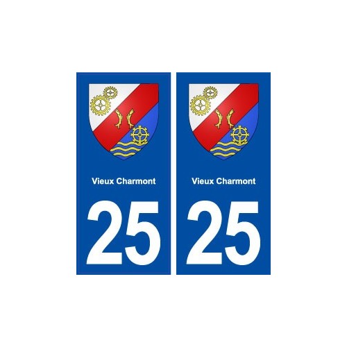 25 Vieux Charmont blason autocollant plaque stickers