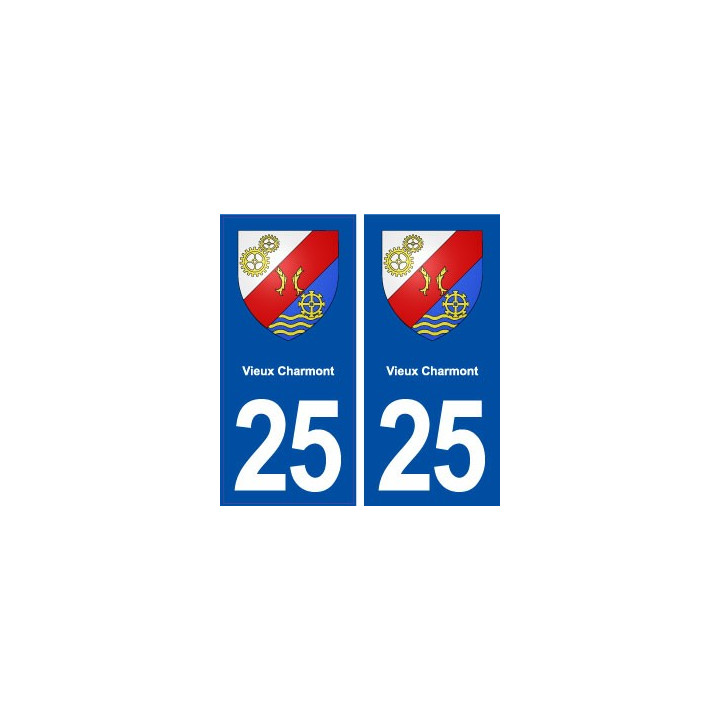 25 Vieux Charmont blason autocollant plaque stickers