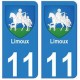 11 Limoux ville autocollant plaque