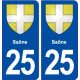 25 Saône blason autocollant plaque stickers