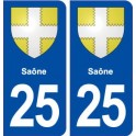25 Saône blason autocollant plaque stickers