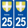 25 Saône blason autocollant plaque stickers