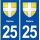 25 Saône blason autocollant plaque stickers