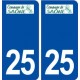 25 Saône logo autocollant plaque stickers