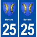 25 Bavans blason autocollant plaque stickers