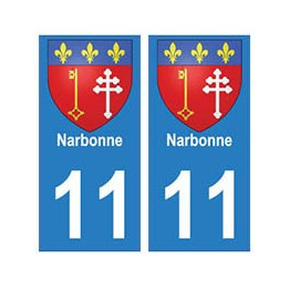 11 Narbonne ville autocollant plaque