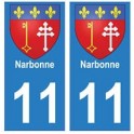 11 Narbonne ville autocollant plaque sticker auto