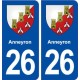 26 Anneyron blason autocollant plaque stickers ville