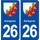 26 Anneyron blason autocollant plaque stickers ville