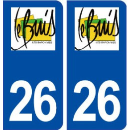 26 Buis les Baronnies logo autocollant plaque stickers ville