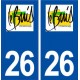 26 Buis les Baronnies logo autocollant plaque stickers ville