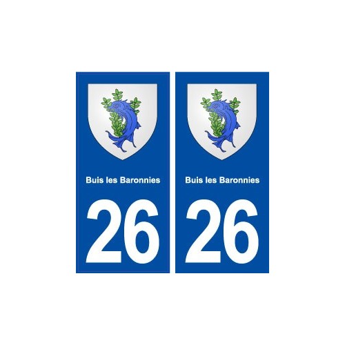 26 Buis les Baronnies blason autocollant plaque stickers ville