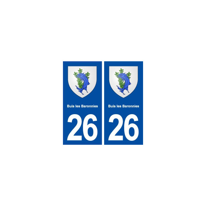 26 Buis les Baronnies blason autocollant plaque stickers ville