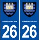 26 Châteauneuf sur Isère blason autocollant plaque stickers ville