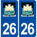 26 Châteauneuf sur Isère logo autocollant plaque stickers ville