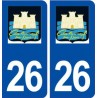 26 Châteauneuf sur Isère logo autocollant plaque stickers ville