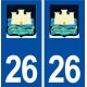 26 Châteauneuf sur Isère logo autocollant plaque stickers ville