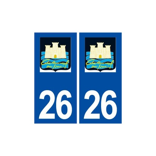 26 Châteauneuf sur Isère logo autocollant plaque stickers ville