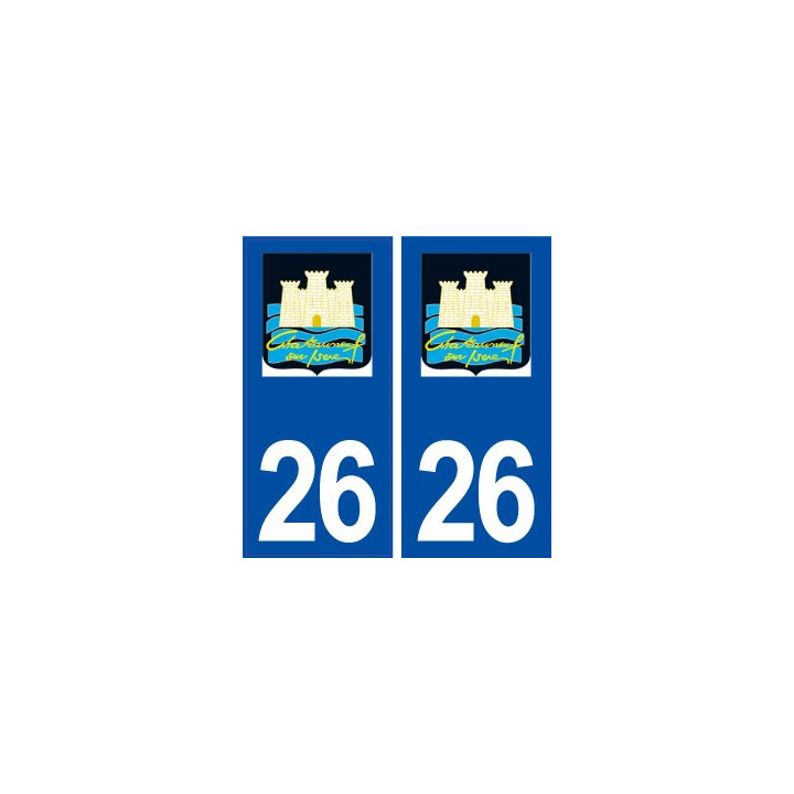 26 Châteauneuf sur Isère logo autocollant plaque stickers ville