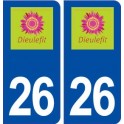 26 Dieulefit logo autocollant plaque stickers ville