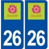 26 Dieulefit logo autocollant plaque stickers ville