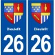 26 Dieulefit wappen aufkleber typenschild aufkleber stadt