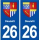 26 Dieulefit blason autocollant plaque stickers ville