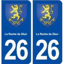 26 La Roche de Glun blason autocollant plaque stickers ville